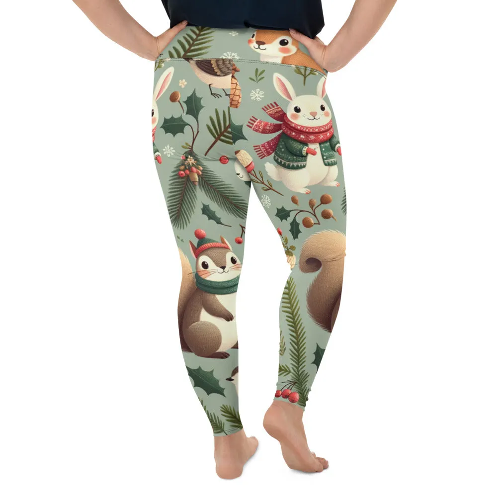 Whimsical Winter Wear Plus Size Leggings