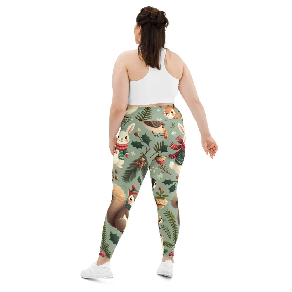 Whimsical Winter Wear Plus Size Leggings