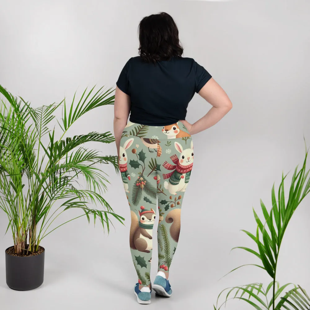 Whimsical Winter Wear Plus Size Leggings