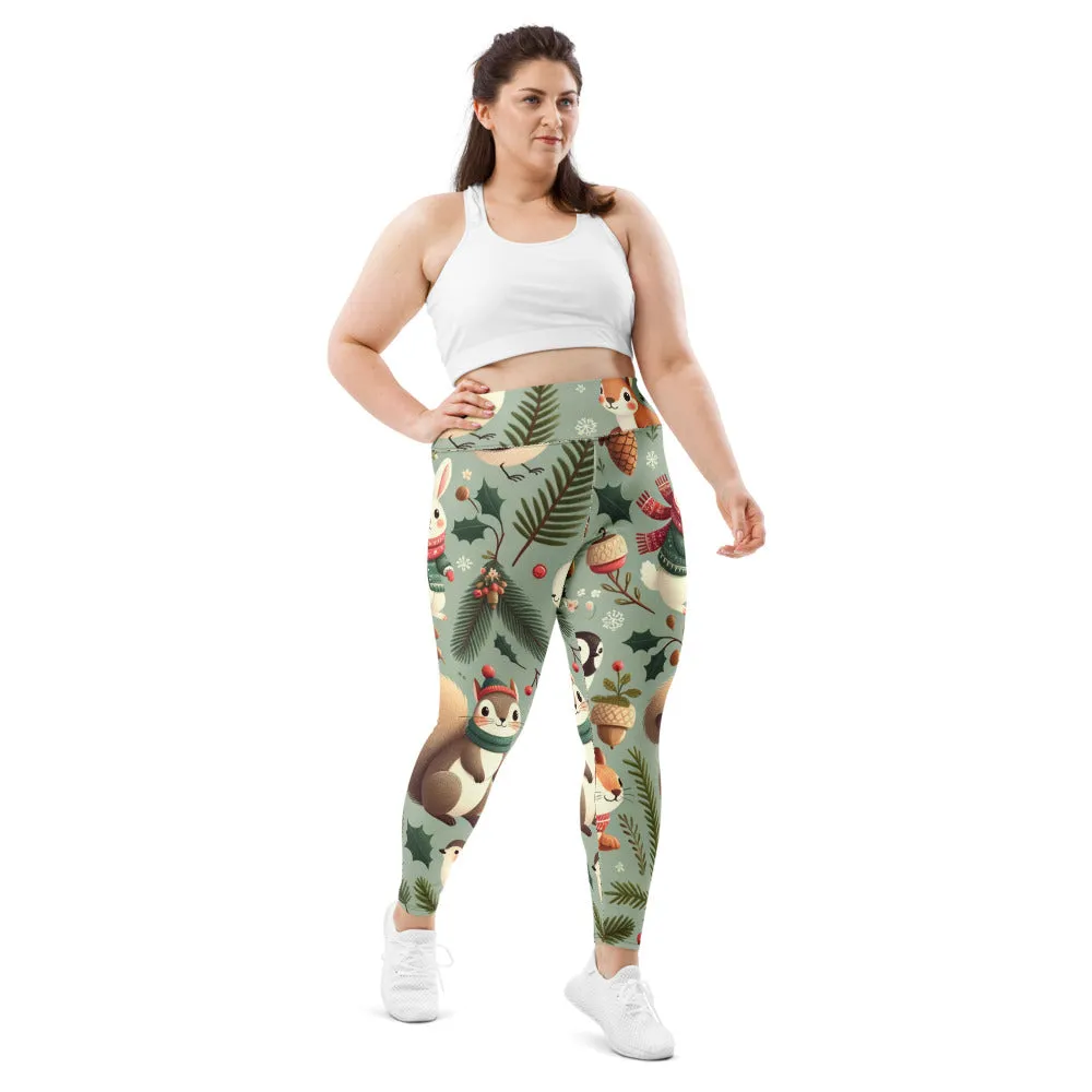 Whimsical Winter Wear Plus Size Leggings