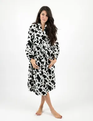 Women's Fleece Cow Robe
