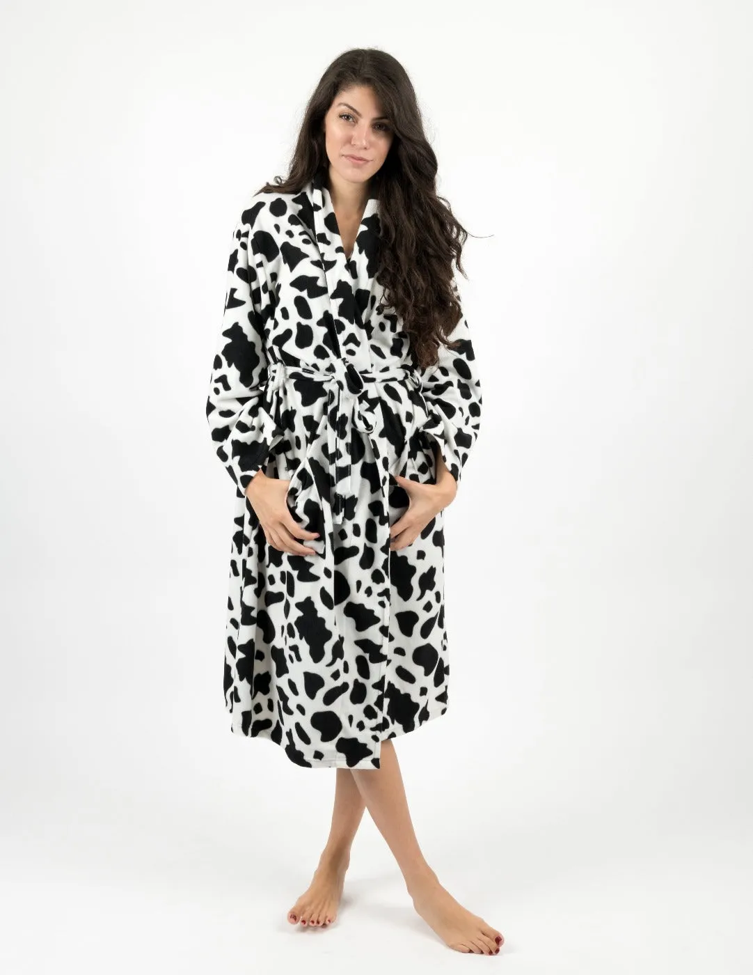 Women's Fleece Cow Robe
